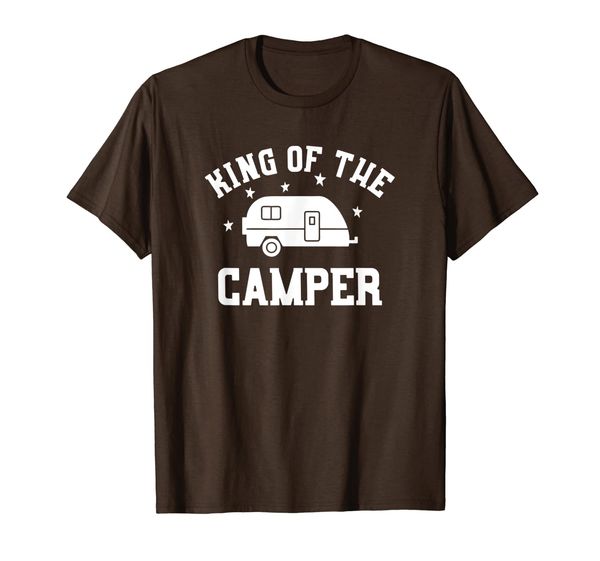 

king of the camper - funny rv camper shirt, White;black