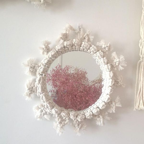 

mirrors living room for bedroom home decor round tapestry mirror bedside gift entrance nordic style makeup handmade wall hanging porch