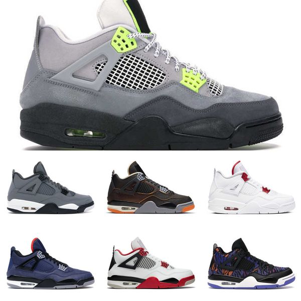 

basketball shoes 4s men women jumpman 4 black cat white cement pure money fire red cactus jack sneaker outdoor sports trainers fashion