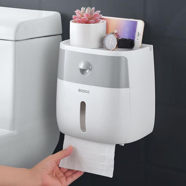 

toilet paper holders waterproof holder plastic wall mounted for towel bathroom shelf storage box tray roll