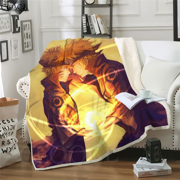 

cloocl japan anime naruto 3d print street style air conditioning blanket sofa teens bedding throw blankets plush quilt