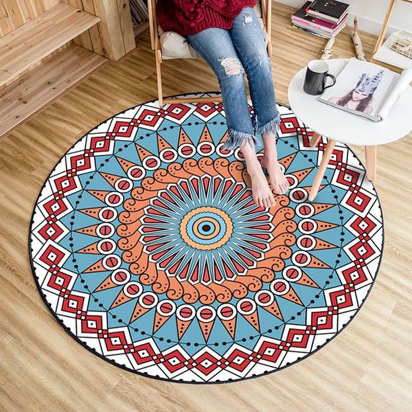 

carpets red and blue geometric totem color maya round bedroom living room short crystal velvet carpet matcustom size