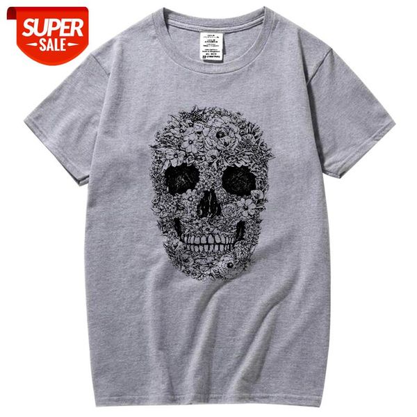 

xin yi men fashion casual 00%cotton t-shirt skull print t shirt men street style cool comfortable fabric men tshirt #aj8n, White;black