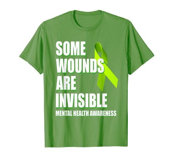 

mental health awareness shirt - some wounds are invisible, White;black