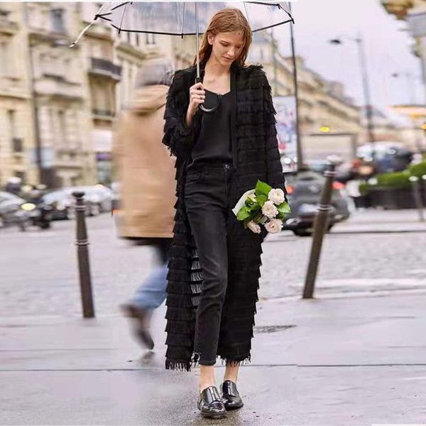 

casual dresses women dress tassel long middle east plus size cardigan autumn and winter jacket fashion vestido feminino donsignet, Black;gray
