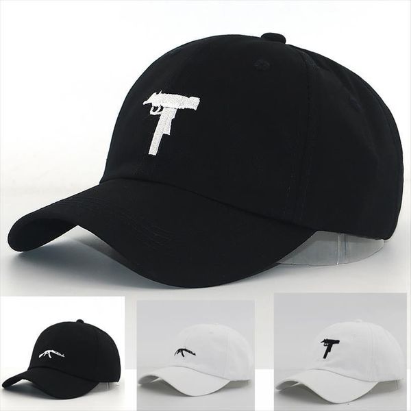 

us fashion uzi gun baseball cap for women men cotton adjustable hip hop snapback soft dad hat casquette marque, Blue;gray