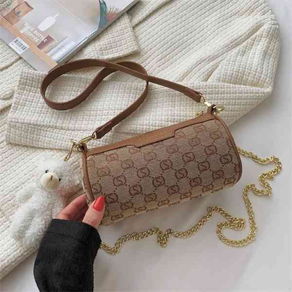 

purse printed women's autumn new bear pendant single shoulder signature cylinder messenger bag