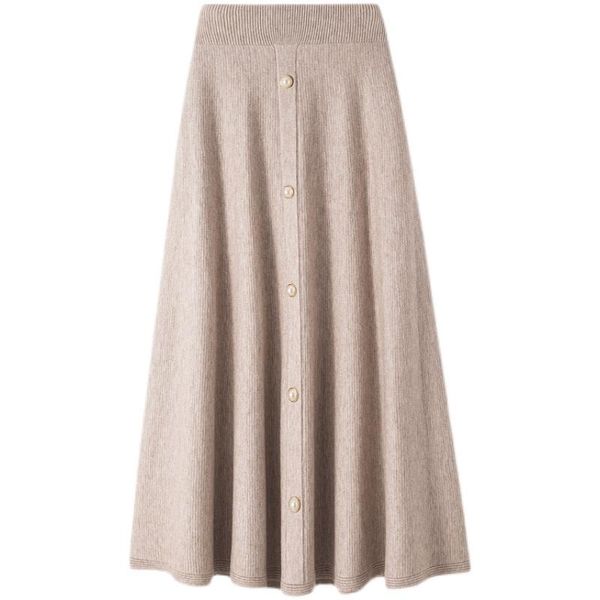 

skirts 4xl knitted black long female plus large size oversized women's clothes 2021 spring autumn winter vintage high-waist 6606