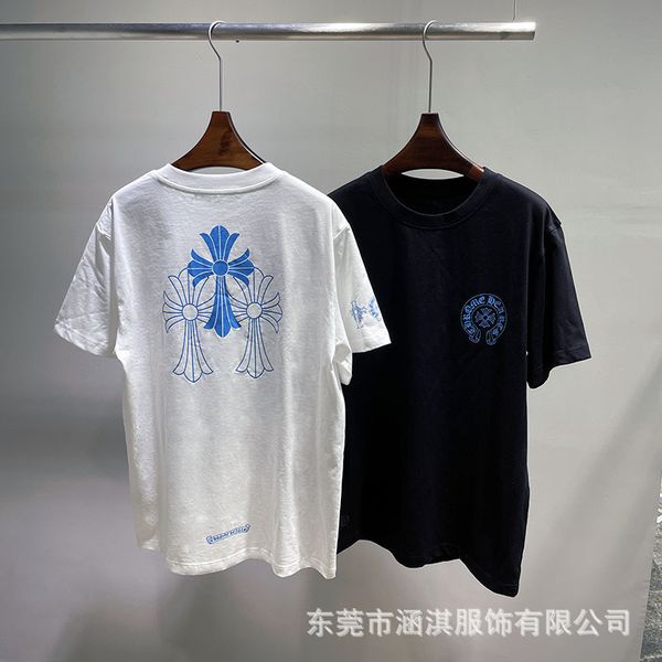 

2021 krishna sanskrit cross print medium length round neck short sleeve t-shirt, White