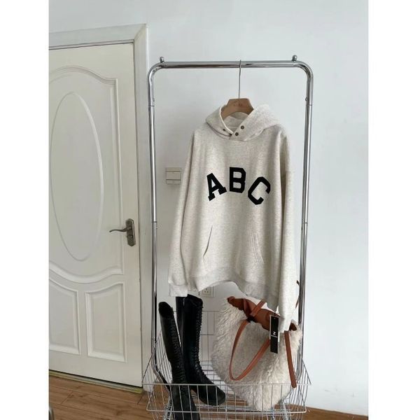 

brand hoodie wuuus loose plush sweater oversize women's spring and autumn fashion middle long high street lazy wind, Black