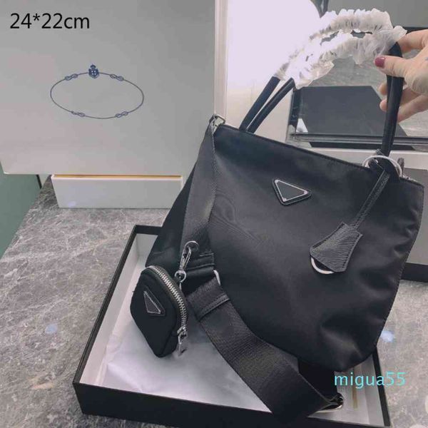 

luxury women handbags purses designers crossbody shoulder bags 2-piece black totes brand handbag wallets nylon with tag triangle fashio