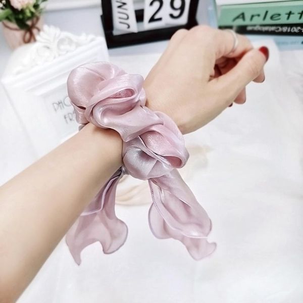 

hair accessories fashion satin streamers bowknot scrunchie elastic bands women rope ties ribbon sweet girls