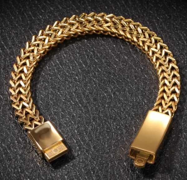 

link, chain iced out bling punk party arrived men hip hop franco bracelet stainless steel bracelets jewelry gifts, Black