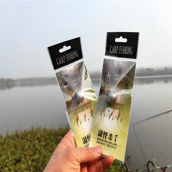 

fishing hooks pesca string hook set ready rig sinkers swivel tied lead