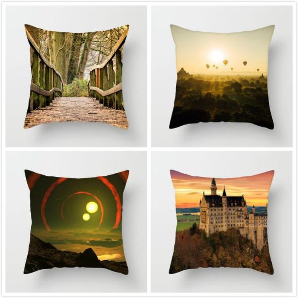 

cushion/decorative pillow fuwatacchi beach sunlight ocean trees cove balinese scenic cushion cover for car home sofa chair decorative