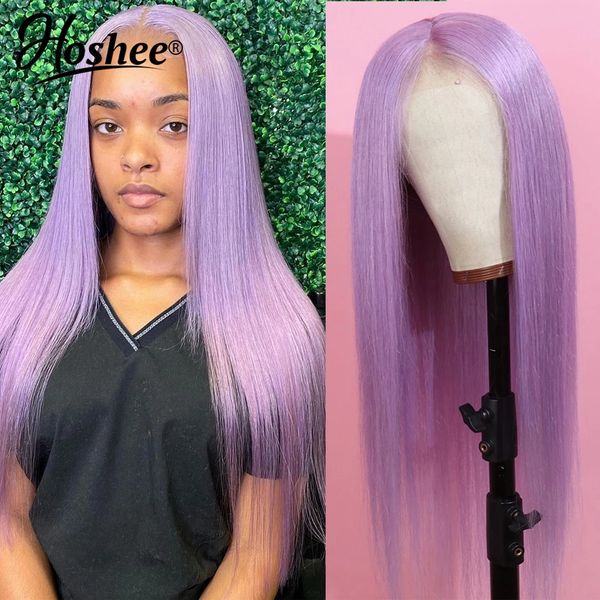 Larga recta sintética ninguna pelucas delanteras de encaje parte media gris claro / púrpura / rosa / azul peluca cosplay para mujeres negras pelo de fibra resistente al calor