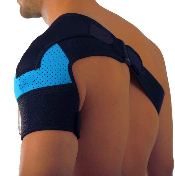 

back support protector adjustable massage shoulder brace, Black;blue