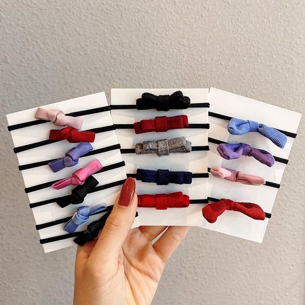 

hair accessories 2021 children cute colors bow elastic bands ponytail holder lovely girls scrunchies rubber kids, Slivery;white