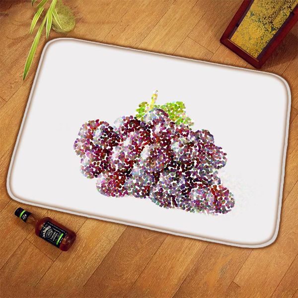 

bath mats kitchen floor mat wave point non slip fruit pattern doormat rugs fresh style decoration crystal velvet rug simple grape