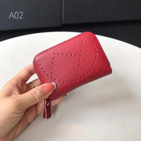

card holders 2021 cow leather organ holder ladies multi-card mini zipper small wallet, Brown;gray