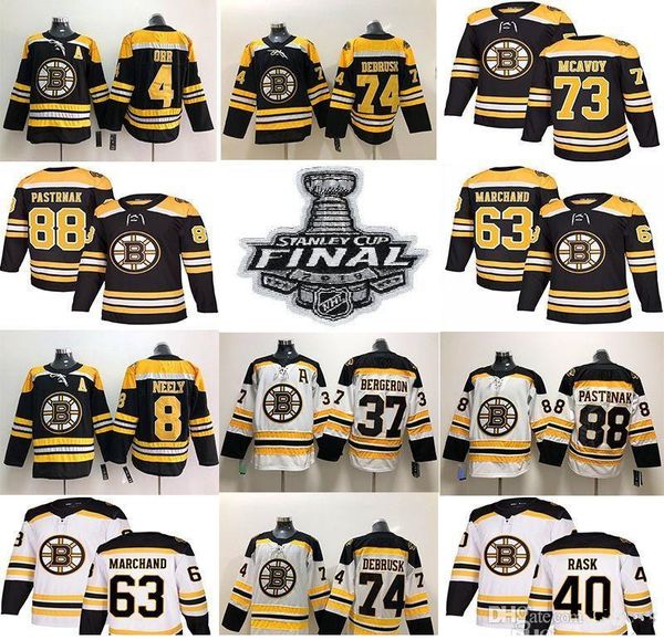 

boston bruins hockey jerseys 33 zdeno chara 8 cam neely 88 david pastrnak 63 brad marchand charlie mcavoy 74 jake debrusk 46 krejci, Black;red