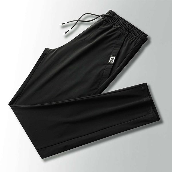 

new ice silk casual capris large elastic fashion men's pants, Black