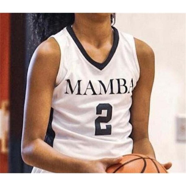 

vintage 21ss mamba #2 gigi bryant real embroidery college basketball jersey or custom any name or number jersey, Black