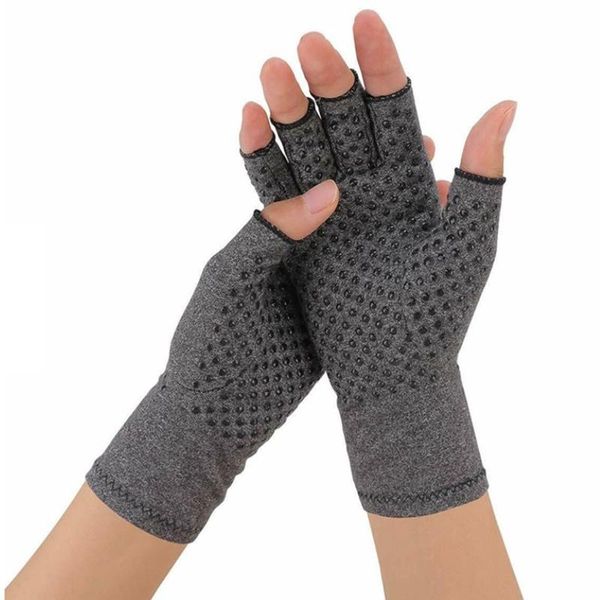 

cycling gloves grey compression outdoor sports hand wrist arthritis pains relief, Black