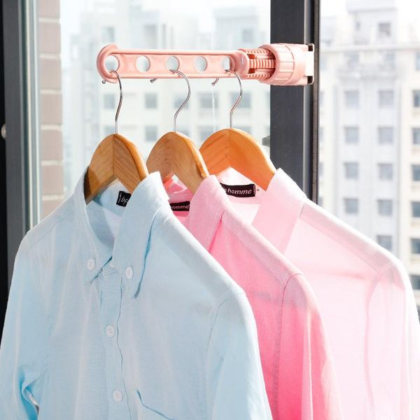 

hangers & racks no drilling balcony window snap-in clothing display clothes drying rack space saver portable travel el magic