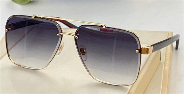 

fashion design man sunglasses 0398 square metal frame cut lens simple and versatile style uv400 protection glasses, White;black