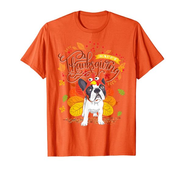 

French bulldog Wearing Turkey Hat Fall Autumn Thanksgiving T-Shirt, Mainly pictures
