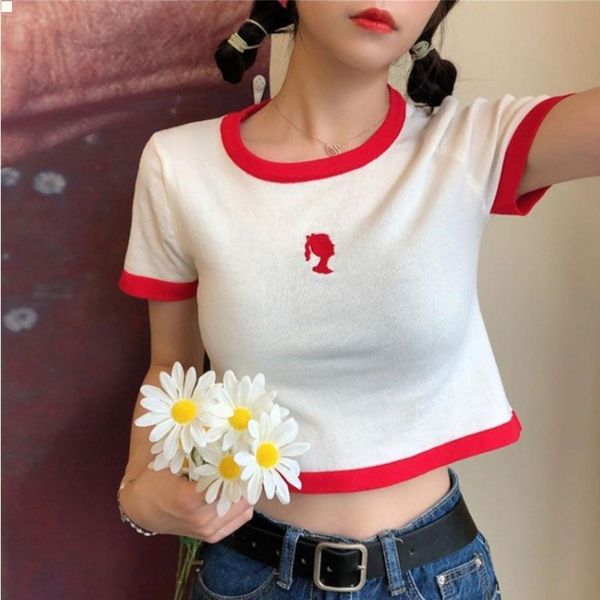 

female crop femme tee shirts plus size designers t shirt women clothing womens tshirt new clothes tees black ga120, White