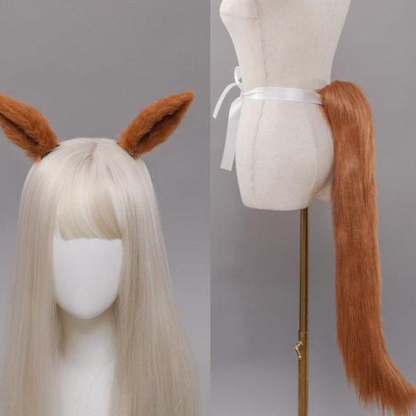 

hair accessories plush horse tail ears clips set cosplay party anime cartoon halloween role playing suits, Slivery;white