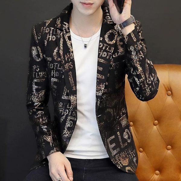 

winter suit men blazer stylish printed slim fit custom designs blazer jacket men casual traje lentejuelas gents suits jj60xx, White;black