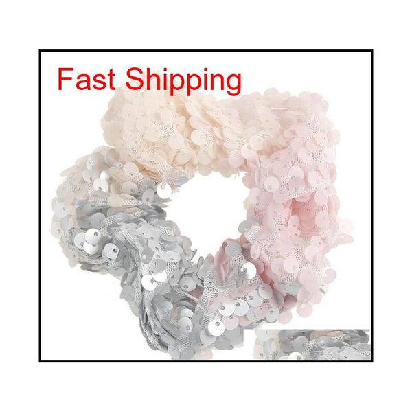 

reversible sequins mermaid hair tie babies shinny stretchy headbands kids girl wholesale hair accesso qylvxg bdefashion, Silver