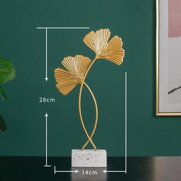 

decorative objects & figurines nordic style ginkgo leaf model console cabinet decoration metal biloba home office accessories