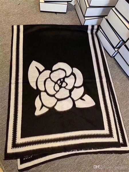 

french fashion cashmere luxury lady scarf designer cashmere double-sided color classic flower decoration brand lady scarf, Blue;gray