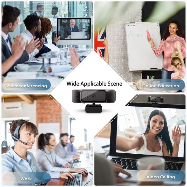 

real hd 1080p webcam pc webcamera with microphone rotatable cameras for live broadcast video calling conference work