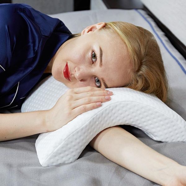 

memory foam arched nap pillow bedding sleeping headrest neck support cushions rest lunch break pillow cervical health pillows