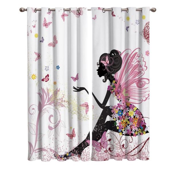 

curtain & drapes cartoon butterfly girl curtains window living room kitchen indoor high blackout