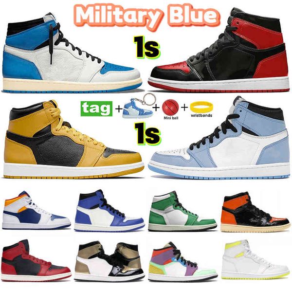 

mens 1 1s high og military university blue basketball shoes electro orange pollen dark mocha unc twist patent bred chicago light smoke grey