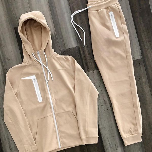 

men's tracksuits spring 2021 european and american sports leisure suit customized 3dlogo outdoor running two-piece set, Gray
