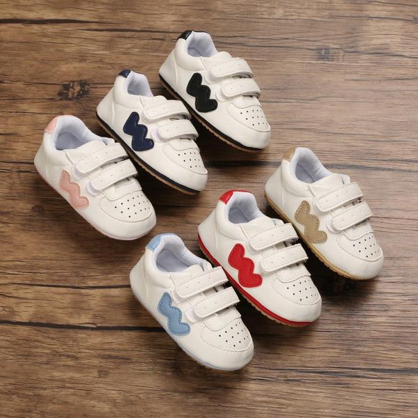 

spring and autumn 0-6-12 months baby soft soled leisure sports shoes white breathable walking first walkers