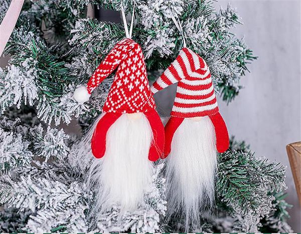 No Face Nordic Decorazione per albero di Natale Ciondolo Alberi di Natale Accessori appesi con ganci Bambola senza volto DD691