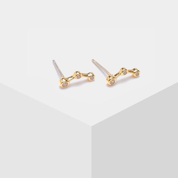 

stud amorita boutique 925silver cute little earrings in two colors, Golden;silver