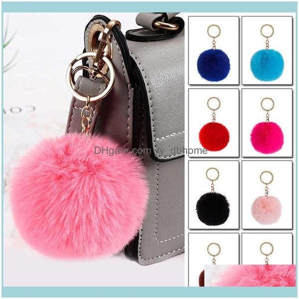 Mode Aessoriesrex Kaninchen Ffy Pelz Pom Schlüsselanhänger Damen Lage Kette Halter Auto Ring Frauen Tasche Anhänger Schmuck Aessories Drop Lieferung 2021 X