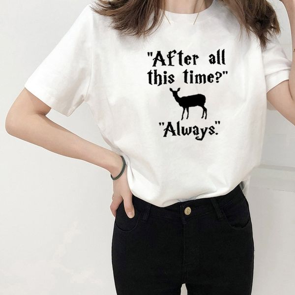 

after all this time always funny t shirts women short sleeve o-neck tee shirt femme casual tshirt women loose camiseta mujer 210306, White
