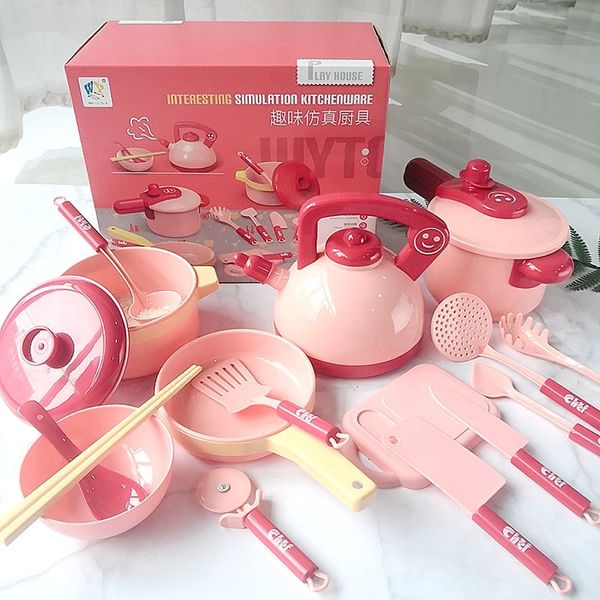 Simulazione per bambini Cucina Prop Giocattoli Puzzle Simulazione Play House Girl Simulazione Utensili da cucina Set Giocattoli della prima infanzia 210312