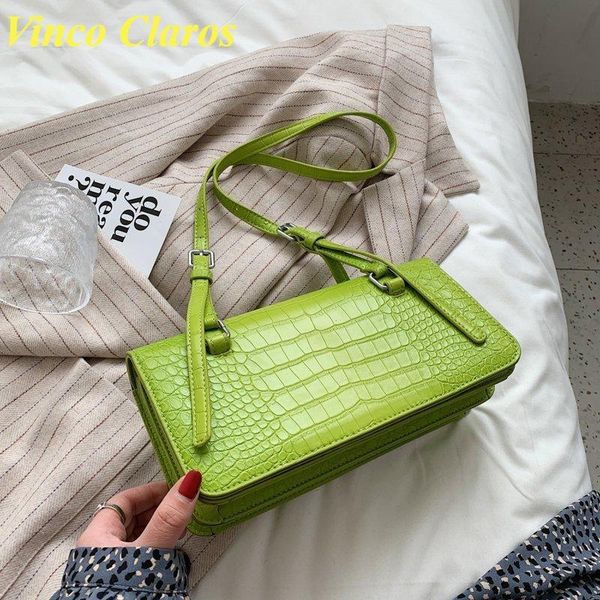 

evening bags fashion alligator baguette synthetic leather shoulder women purses and handbags luxury designer sac a main brand bolso
