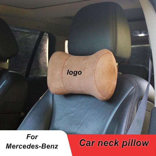 

seat cushions 1pcs suede memory foam head pillow neck automotive interior accessories for - w202 w203 w204 w208 w210